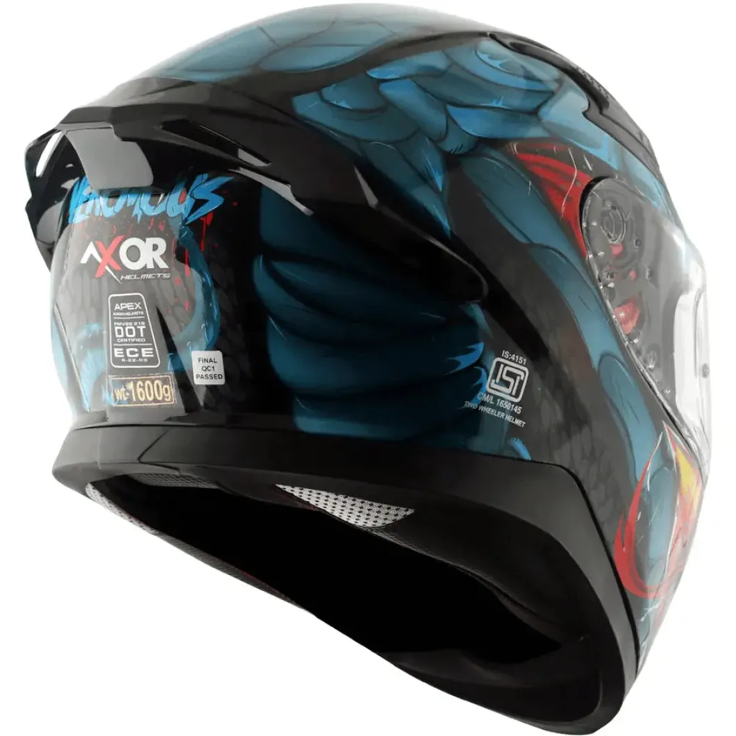 AXOR Helmets APEX VENOMOUS DV CASCHI INTEGRALE NERO BLU