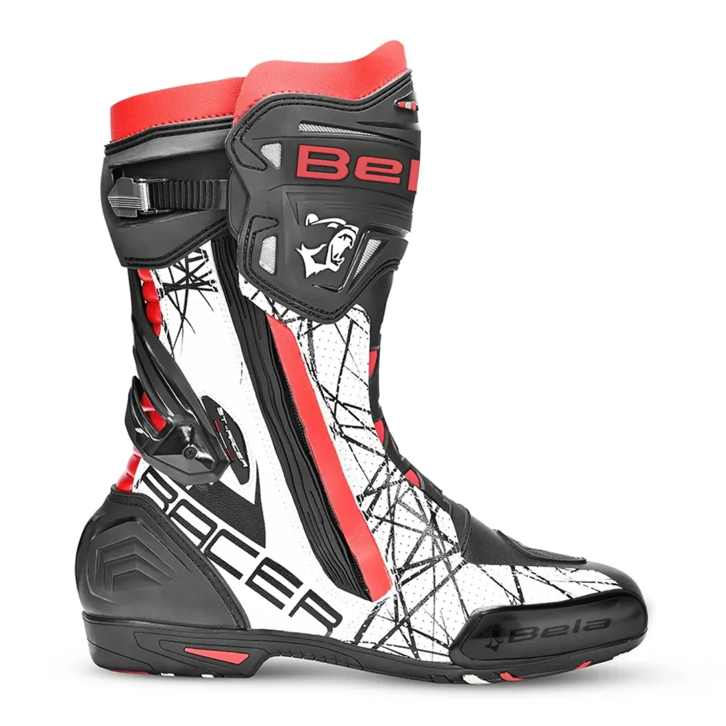 Bela Air Rider Racing Motorcycle Boots Black Red