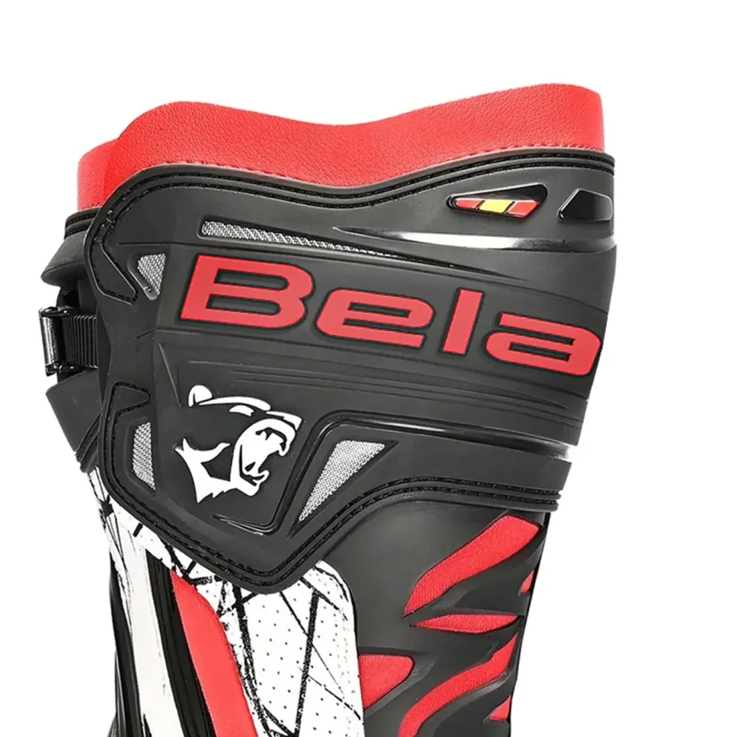 Bela Air Rider Racing Motorcycle Boots Black Red