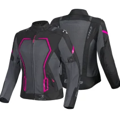BELA ARTREX AIR 2.0 GIACCA DI MOTO DONNA NERO GRIGIO FUXIA