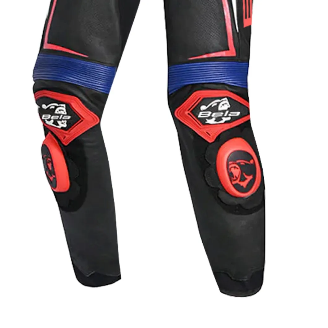 BELA BEAST 2 PC TUTA DI MOTO NERO BIANCO BLU ROSSO
