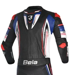 BELA BEAST 2 PC TUTA DI MOTO NERO BIANCO BLU ROSSO