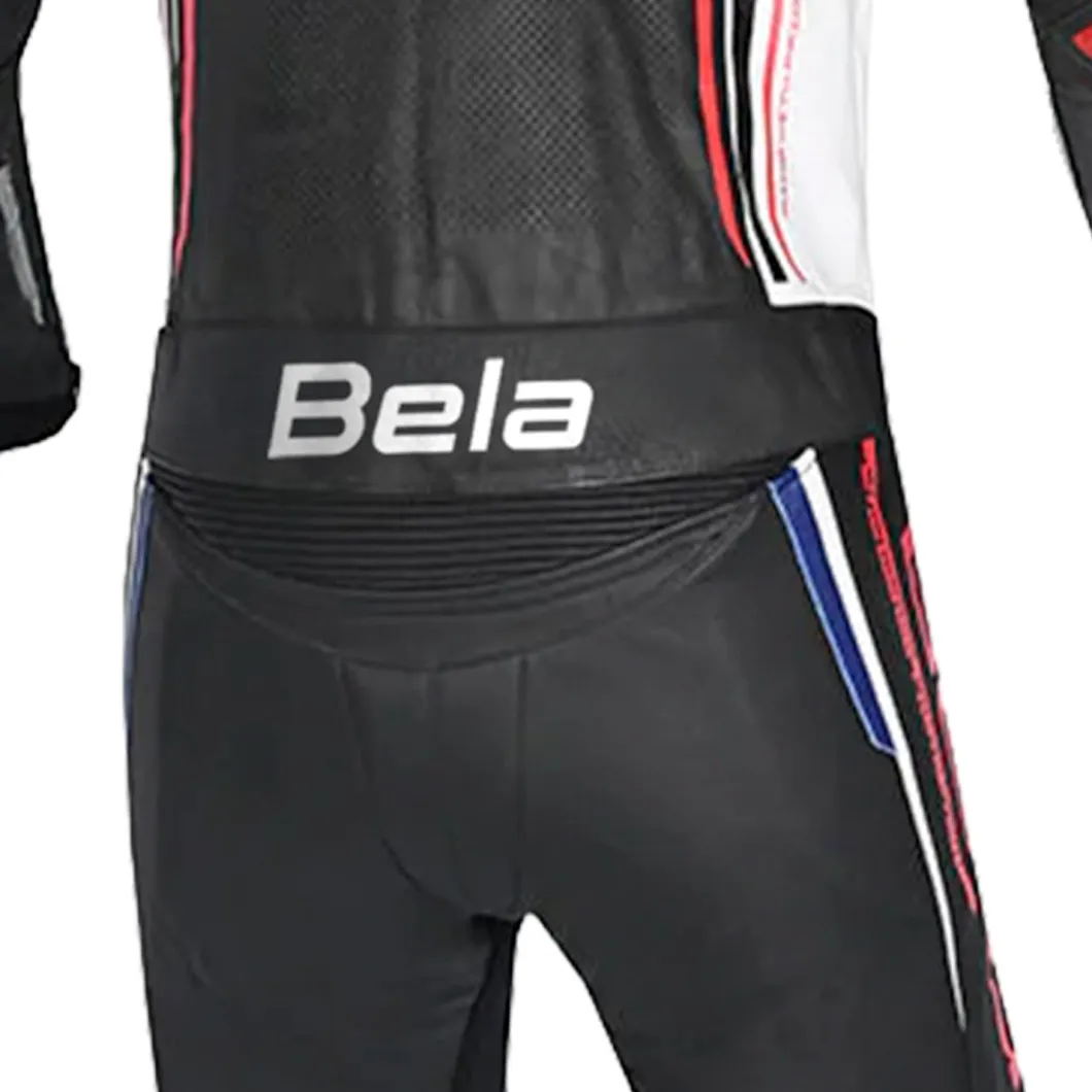 BELA BEAST 2 PC TUTA DI MOTO NERO BIANCO BLU ROSSO