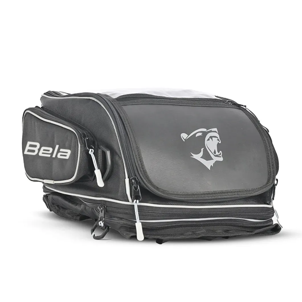 BELA - BLACK MULTIFUNCTIONAL LEATHER/FABRIC BACKPACK