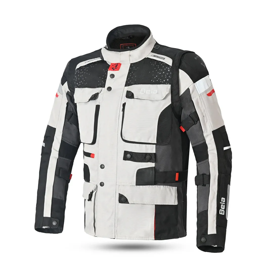 Bela Cross Road Extreme WP Three-Layer Motorcycle Jacket for Men Ice / Black / Grey (Removable Sleeves)