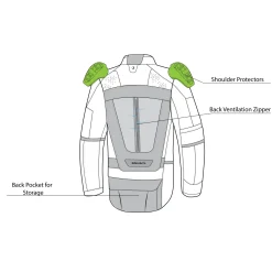 Bela Cross Road Extreme WP Three-Layer Motorcycle Jacket for Men Ice / Black / Grey (Removable Sleeves)