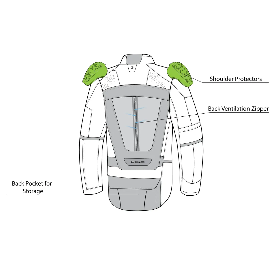 Bela Cross Road Extreme WP Three-Layer Motorcycle Jacket for Men Ice / Black / Grey (Removable Sleeves)