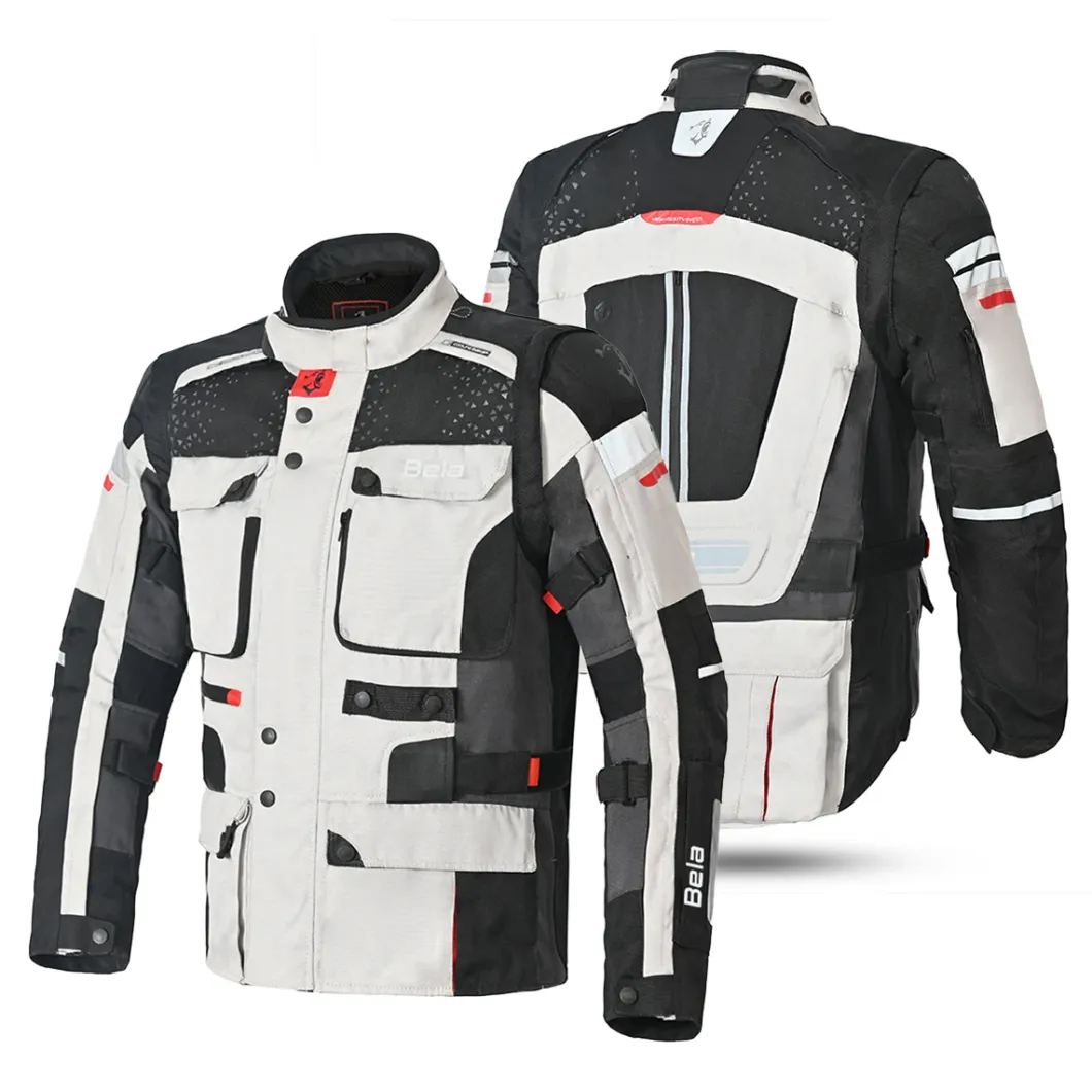 Bela Cross Road Extreme WP Three-Layer Motorcycle Jacket for Men Ice / Black / Grey (Removable Sleeves)