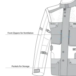 Bela Cross Road Extreme WP Three-Layer Motorcycle Jacket for Men Ice / Black / Grey (Removable Sleeves)