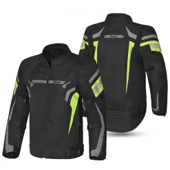 BELA HIGHLAND MEN'S MOTORCYCLE JACKET BLACK GREY AND YELLOW