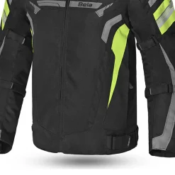 BELA HIGHLAND MEN'S MOTORCYCLE JACKET BLACK GREY AND YELLOW