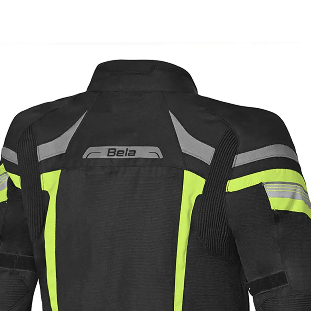 BELA HIGHLAND MEN'S MOTORCYCLE JACKET BLACK GREY AND YELLOW