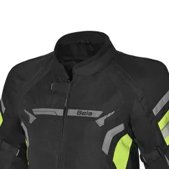 BELA HIGHLAND MEN'S MOTORCYCLE JACKET BLACK GREY AND YELLOW