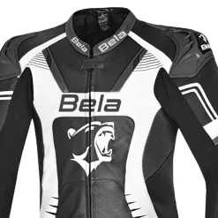BELA Mono 1 PC X Race Leather Motorcycle Suit Black White