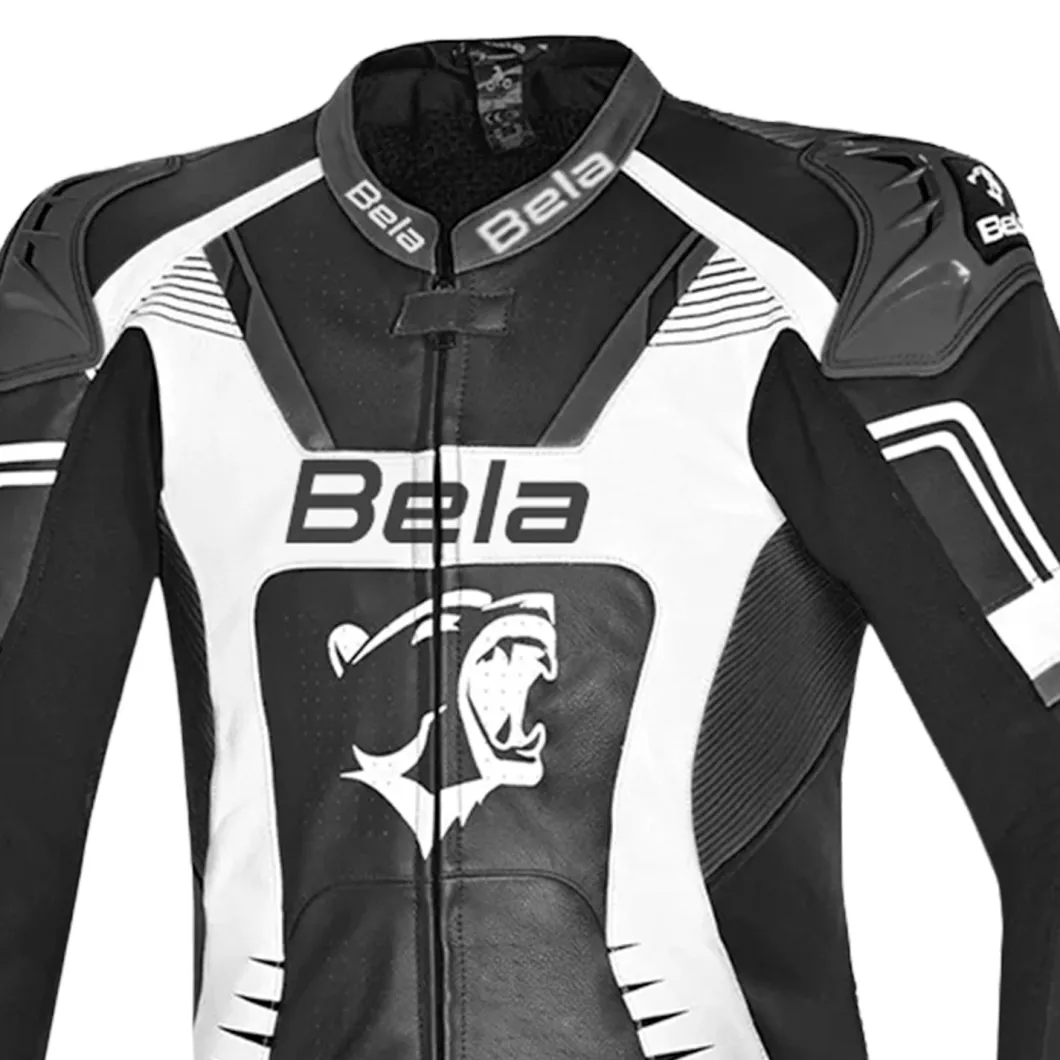 BELA Mono 1 PC X Race Leather Motorcycle Suit Black White