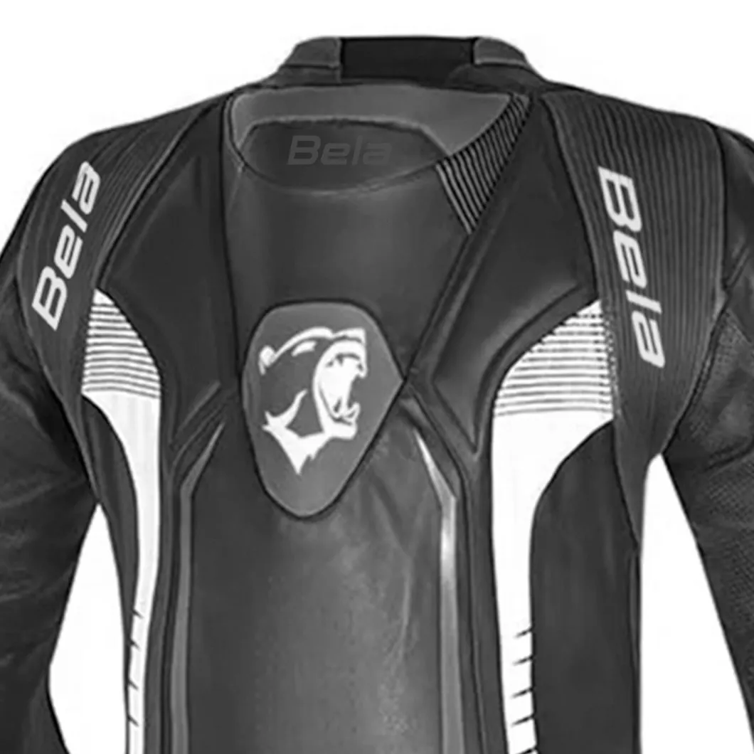 BELA Mono 1 PC X Race Leather Motorcycle Suit Black White