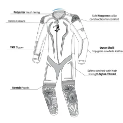BELA NorthStar 1PC Motorcycle Racing Suits Black Red