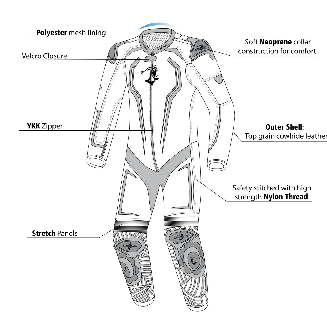 BELA NorthStar 1PC Motorcycle Racing Suits Black Red