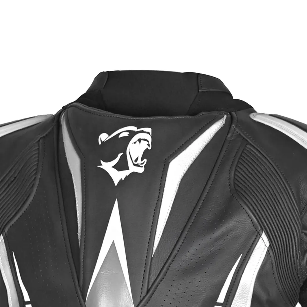 Bela Rocket Black White Men's Jacket (Kangaroo Leather Mix)