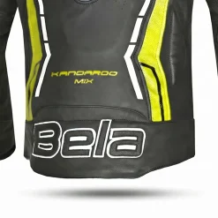 Bela Rocket Black Yellow Men's Jacket (Kangaroo Leather Mix)
