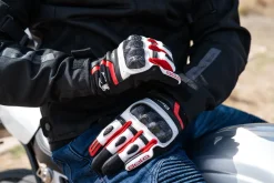 Bela Rocket Short White Flu/Black Racing Motorcycle Glove
