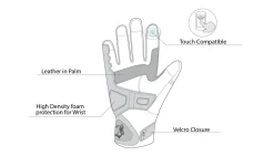 Bela Rocket Short White Flu/Black Racing Motorcycle Glove