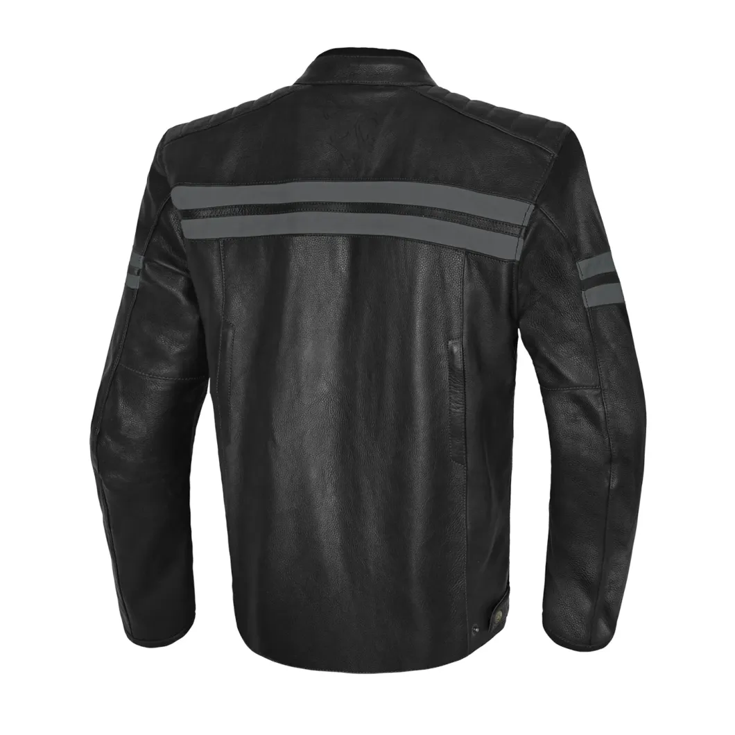 BELA STARK GIACCA DI MOTO IN PELLE GRIGIO SCURO ANTRACITE