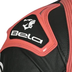 BELA X RACE GIACCA DI MOTO PELLE UOMO NERO BIANCO ROSSO
