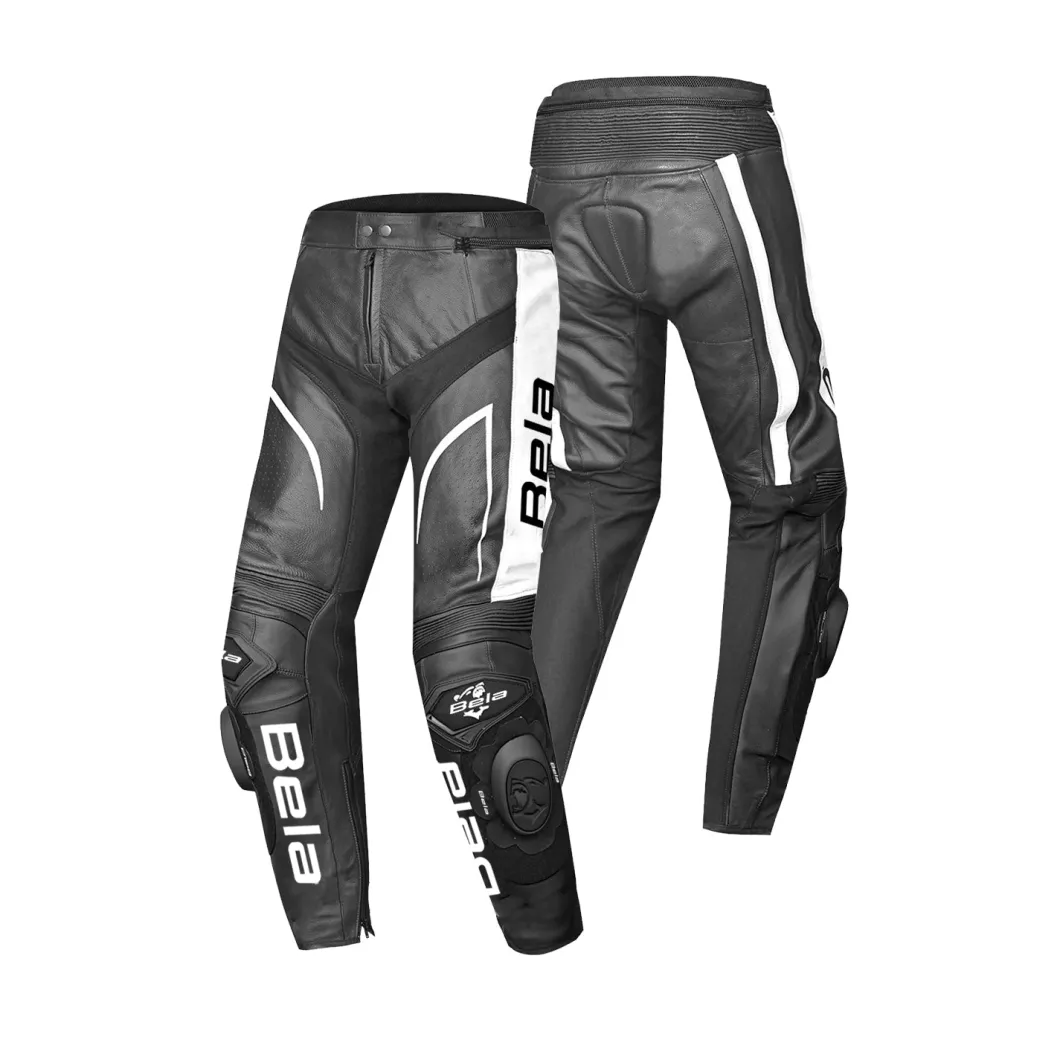 BELA X RACE PELLE PANTALONI DI MOTO UOMO ANTRA NERO BIANCO