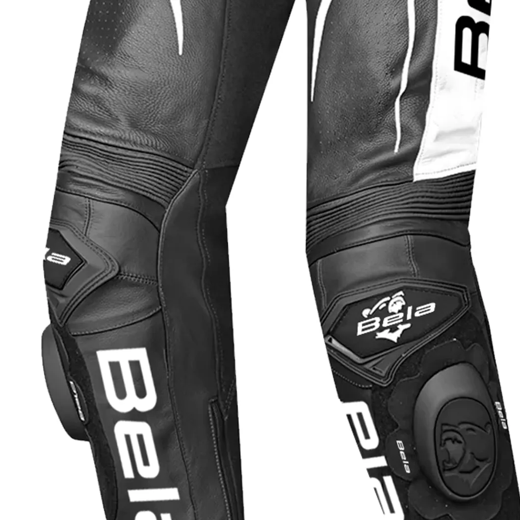 BELA X RACE PELLE PANTALONI DI MOTO UOMO ANTRA NERO BIANCO