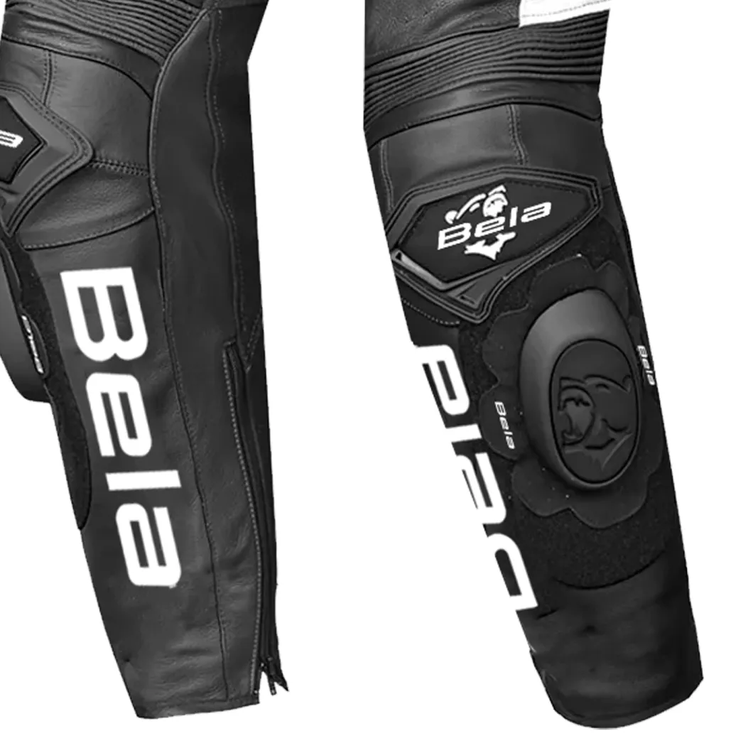 BELA X RACE PELLE PANTALONI DI MOTO UOMO ANTRA NERO BIANCO