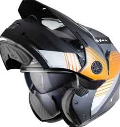 CABERG Tourmax Titan Modular Motorcycle Helmets Matte Orange Metal White