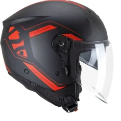 CGM 126G IPER CITY Caschi Jet Di Moto Nero Rosso