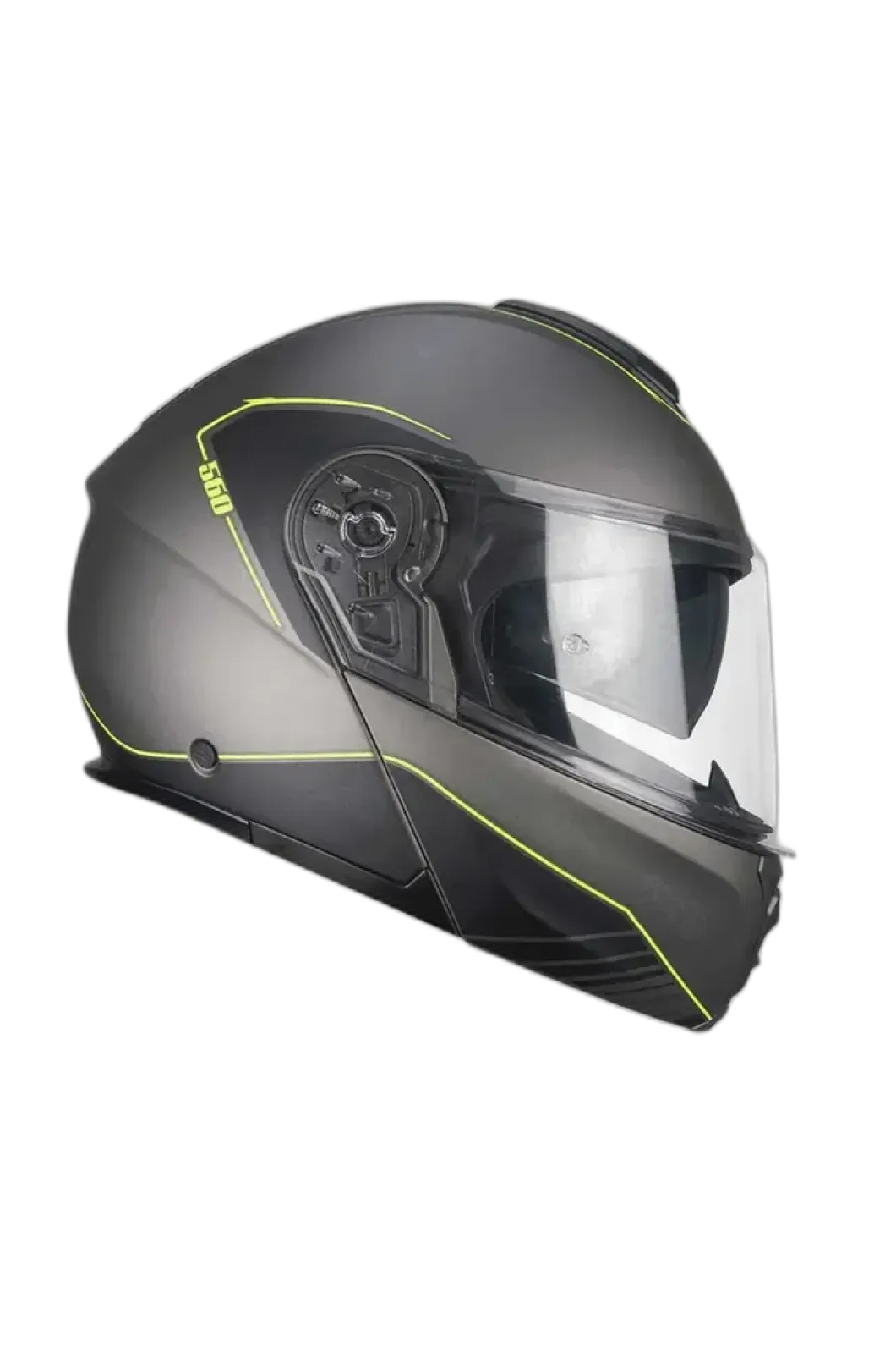 CGM - 560G MAD RIDE Modular Motorcycle Helmets Graphite Fluorescent Yellow Matte