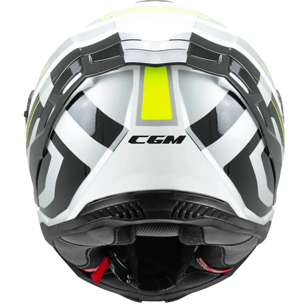 CGM SHOT VILLAIN 363G CASCHI INTEGRALE DA MOTO BIANCO NERO GIALLO FLUORO