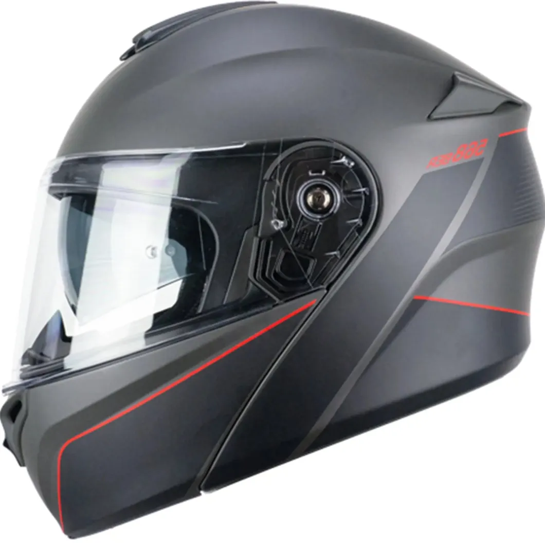 CGM 568X BER CITY Modular Motorcycle Helmets Graphite Satin Red