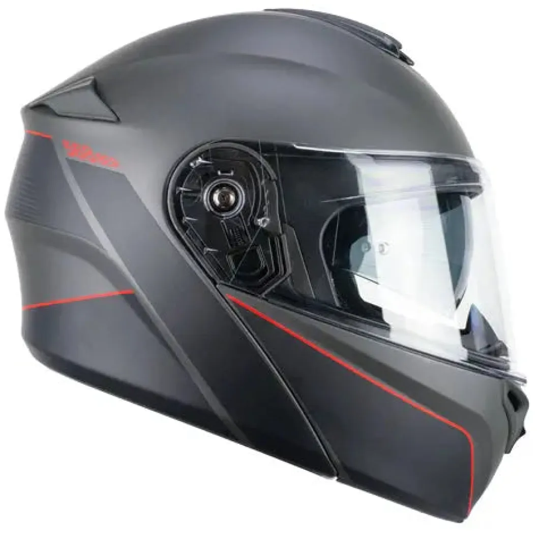 CGM 568X BER CITY Modular Motorcycle Helmets Graphite Satin Red