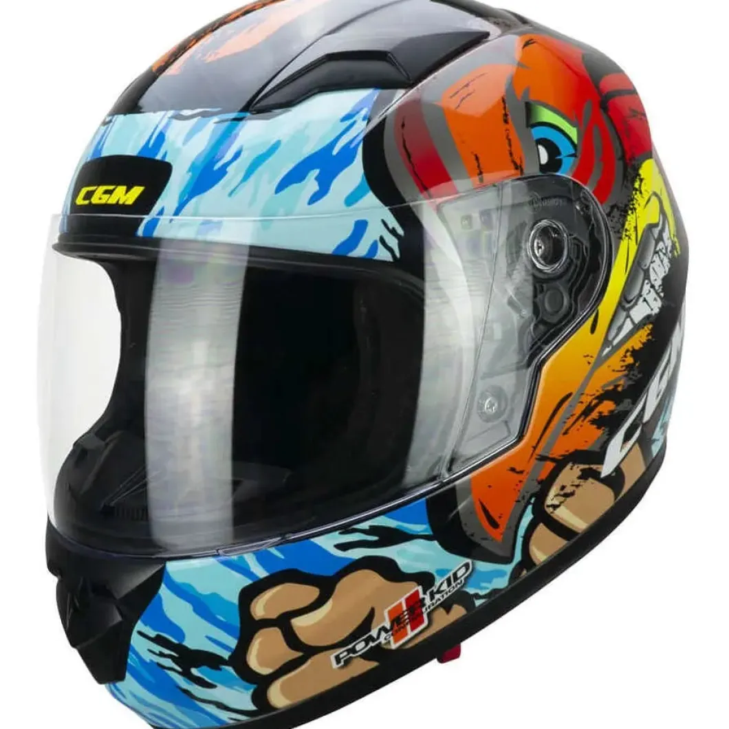 CGM - 265X LUCKY BOXER INTEGRAL CASCO Azzurro Rosso Verde