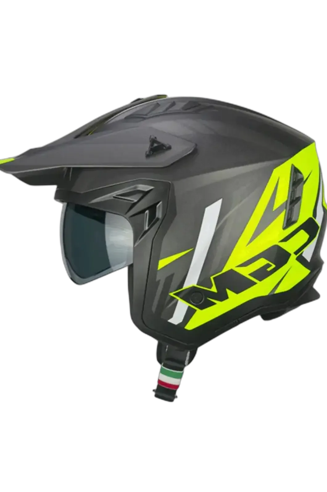 CGM 155X RUSH SPRINT Motorcycle Jet Helmets Graphite Fluorescent Yellow Matte