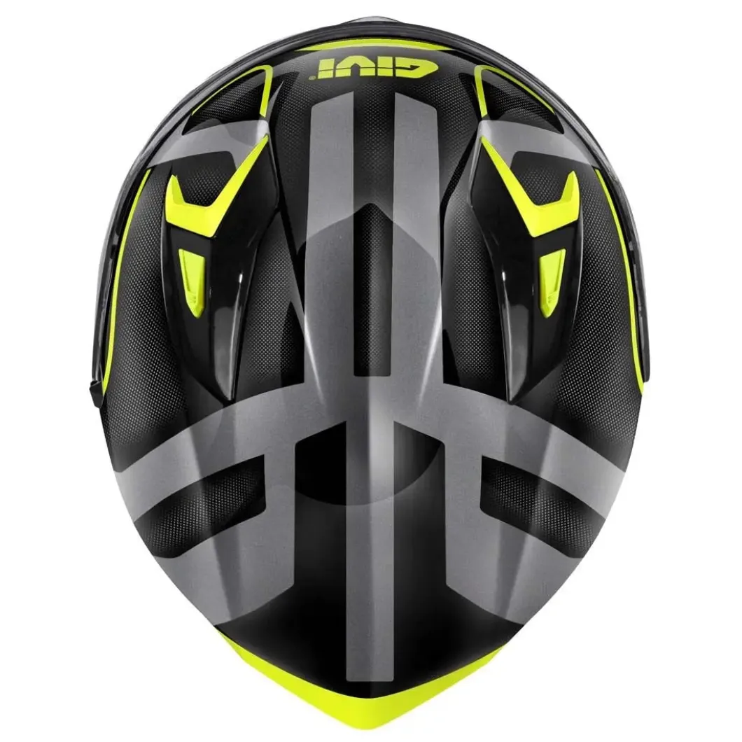 GIVI 50.8 Full Face Motorcycle Helmets Black Titanium Yellow