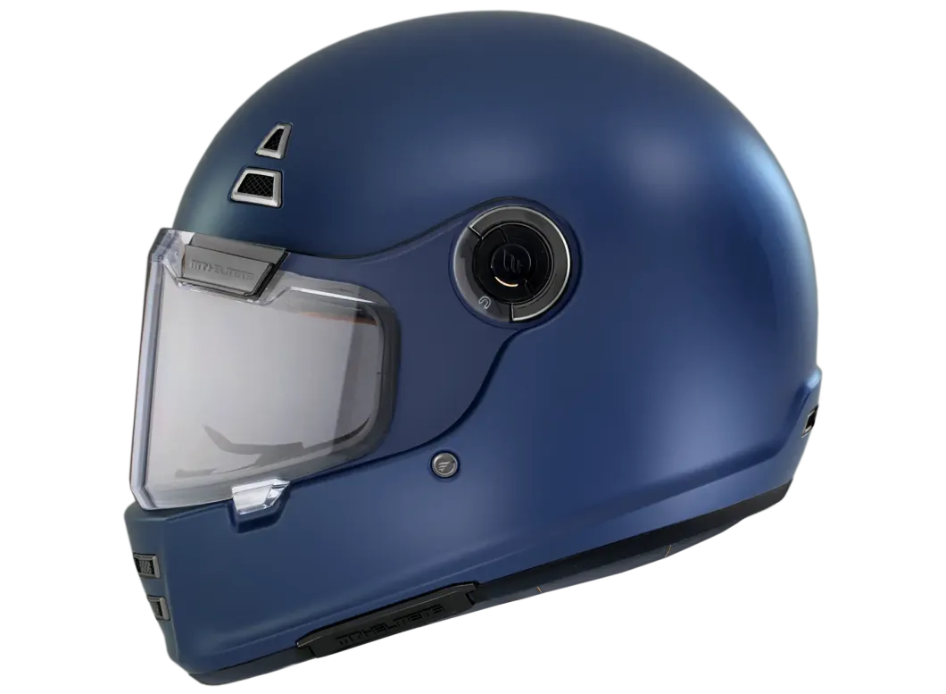 MT JARAMA SOLID A7 Vintage Motorcycle Full Face Helmets Matte Blue