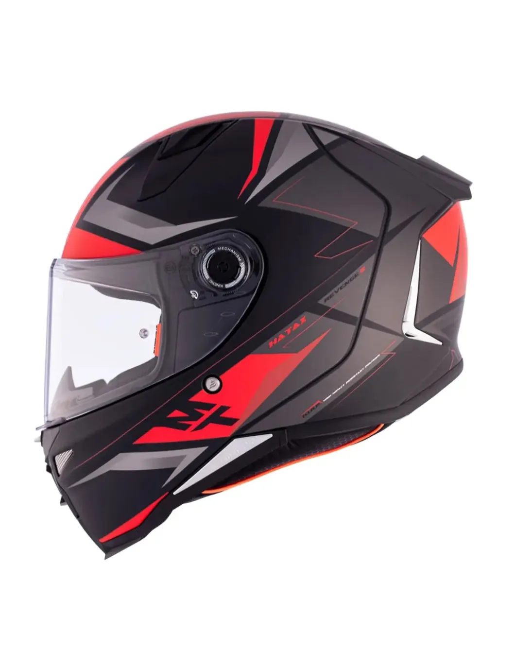 MT REVENGE 2 S HATAX B5 Full Face Motorcycle Helmets Red Grey Matte