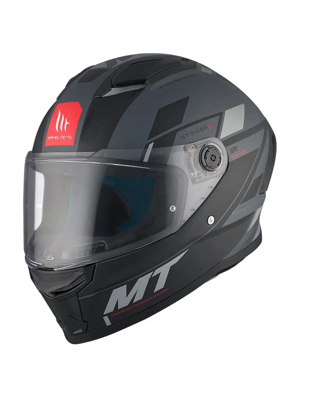 MT Stinger 2 Zivze C2 Full Face Motorcycle Helmets Matte Black Grey