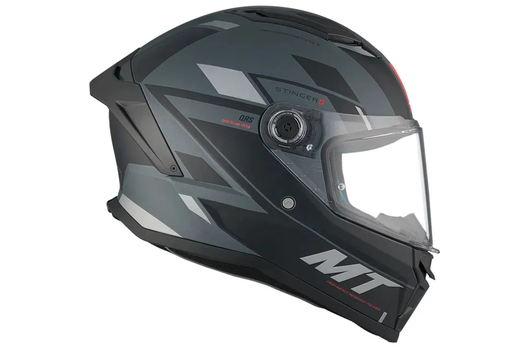 MT Stinger 2 Zivze C2 Full Face Motorcycle Helmets Matte Black Grey