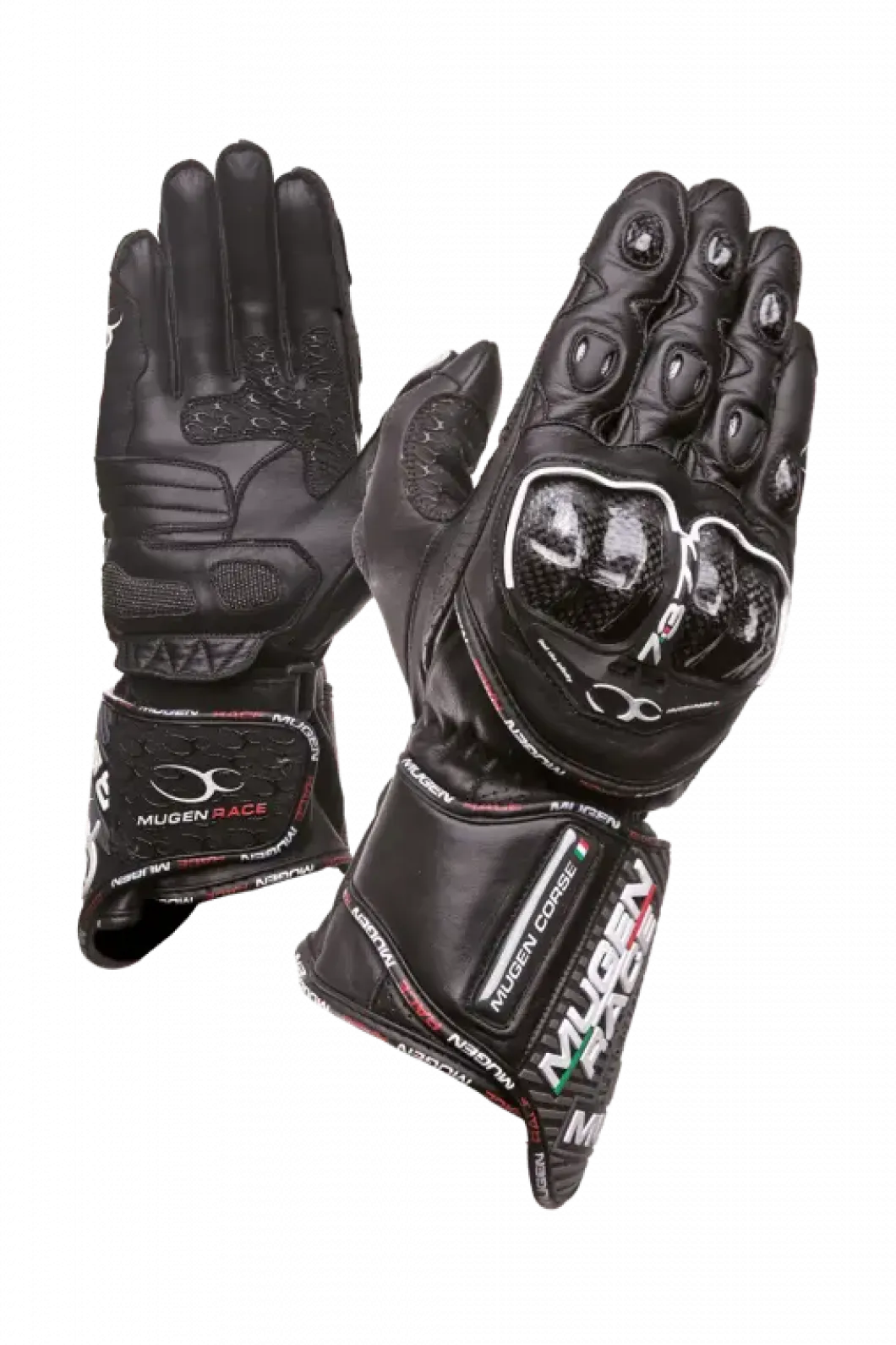 MUGENRACE G-MNR-1461 BORNEW Sport Motorcycle Leather Gloves Black