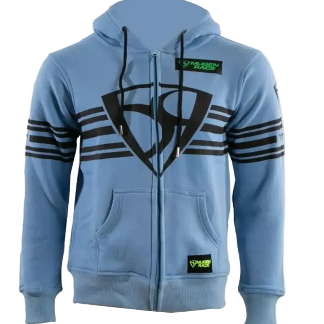 MUGENRACE H-MNR-2488 Shield Zip-Up Hoodie Sky Blue