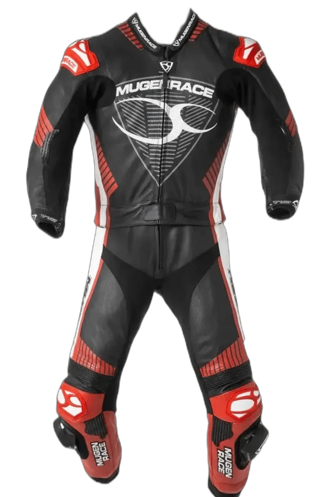 MUGENRACE MNR-1711 Busy Leather Suit Black White Red