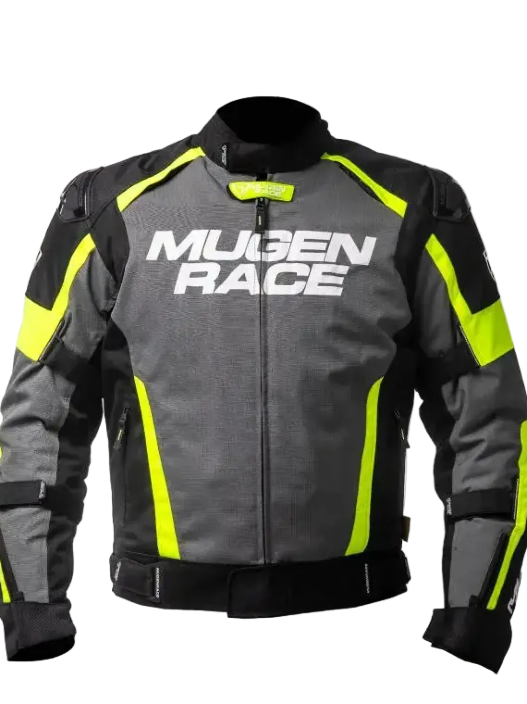 MUGENRACE NJ-MNR-2029 ROMANO Men's Motorcycle Textile Jacket Dark Grey Black Fluorescent Yellow