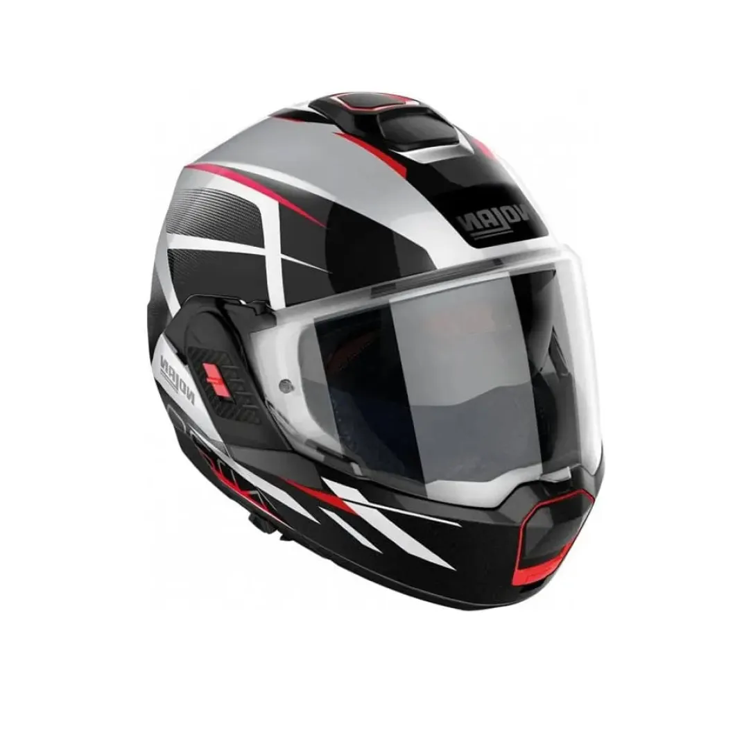 NOLAN N120-1 NIGHTLIFE N-Com 027 Modular Motorcycle Helmets Black Grey White