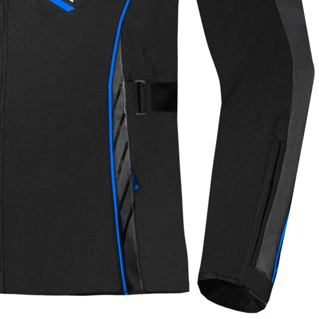 R-TECH KNIGHT RIDER GIACCA DI MOTO 3 IN 1 UOMO TESSUTO LUNGA NERO ANTRACITE BLU